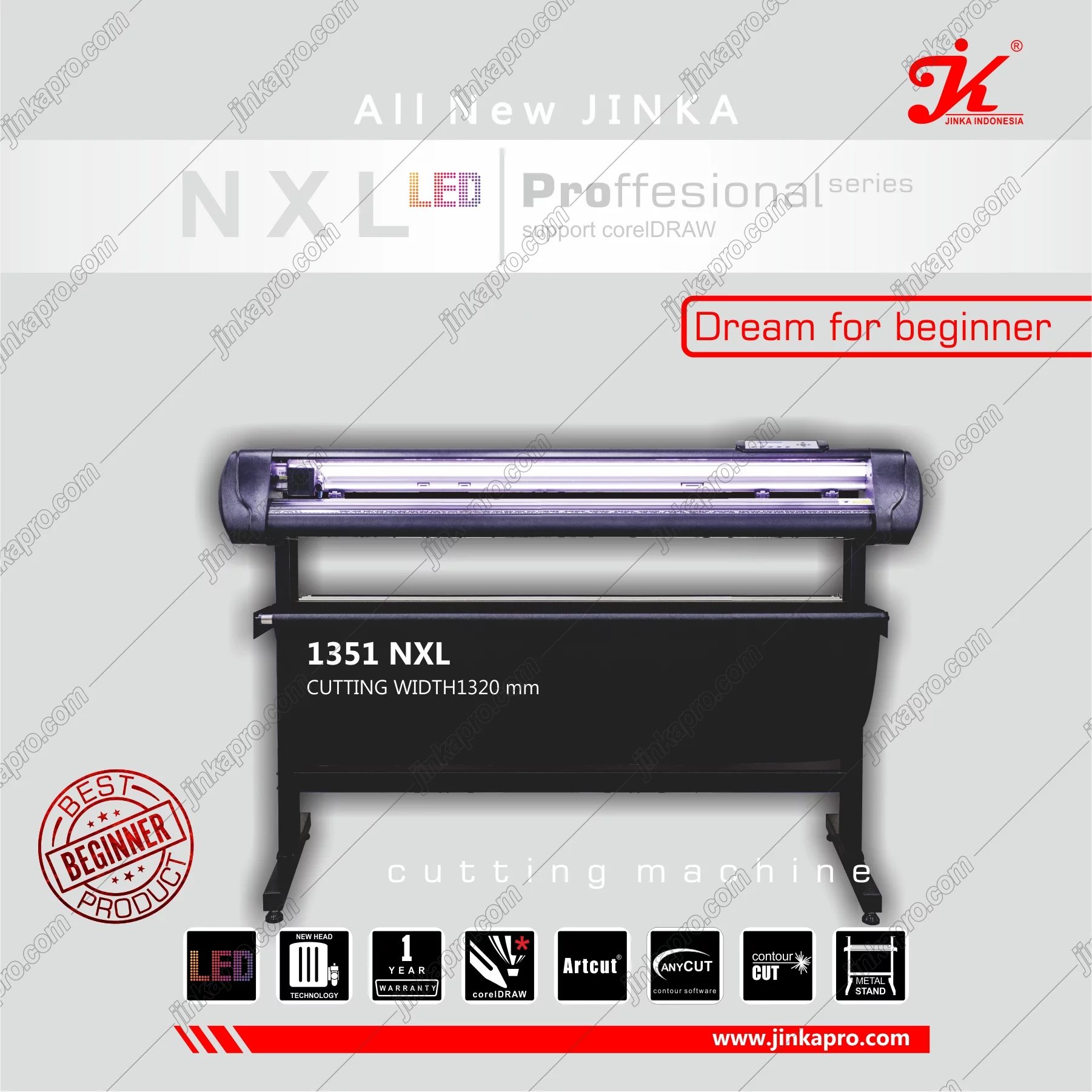 JINKA NXL 1351 Dunia Warna Stiker Agen Cutting Plotter Servis Spare Part Lengkap Original Lengkap