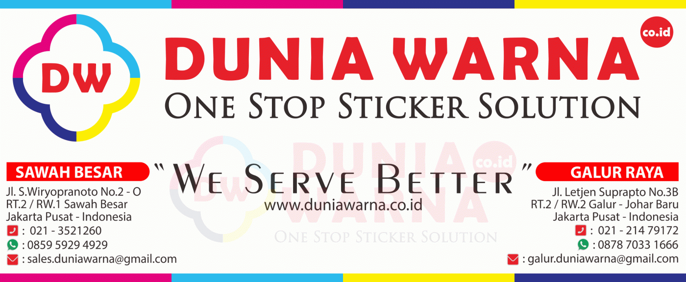 Dunia Warna Stiker Agen Grosir Eceran Distributor Bahan Cutting Sticker ORACAL