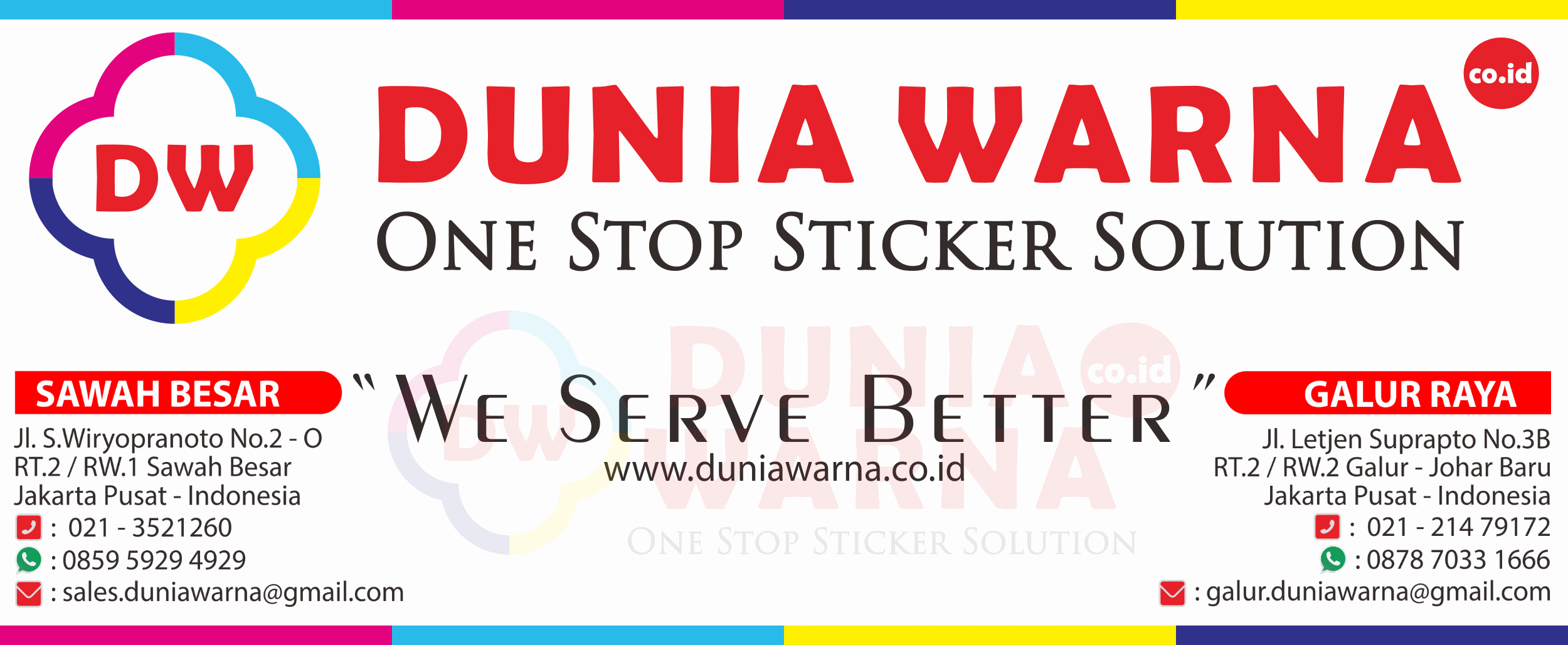 Dunia Warna Stiker Agen Grosir Eceran Distributor Bahan Cutting Sticker ORACAL