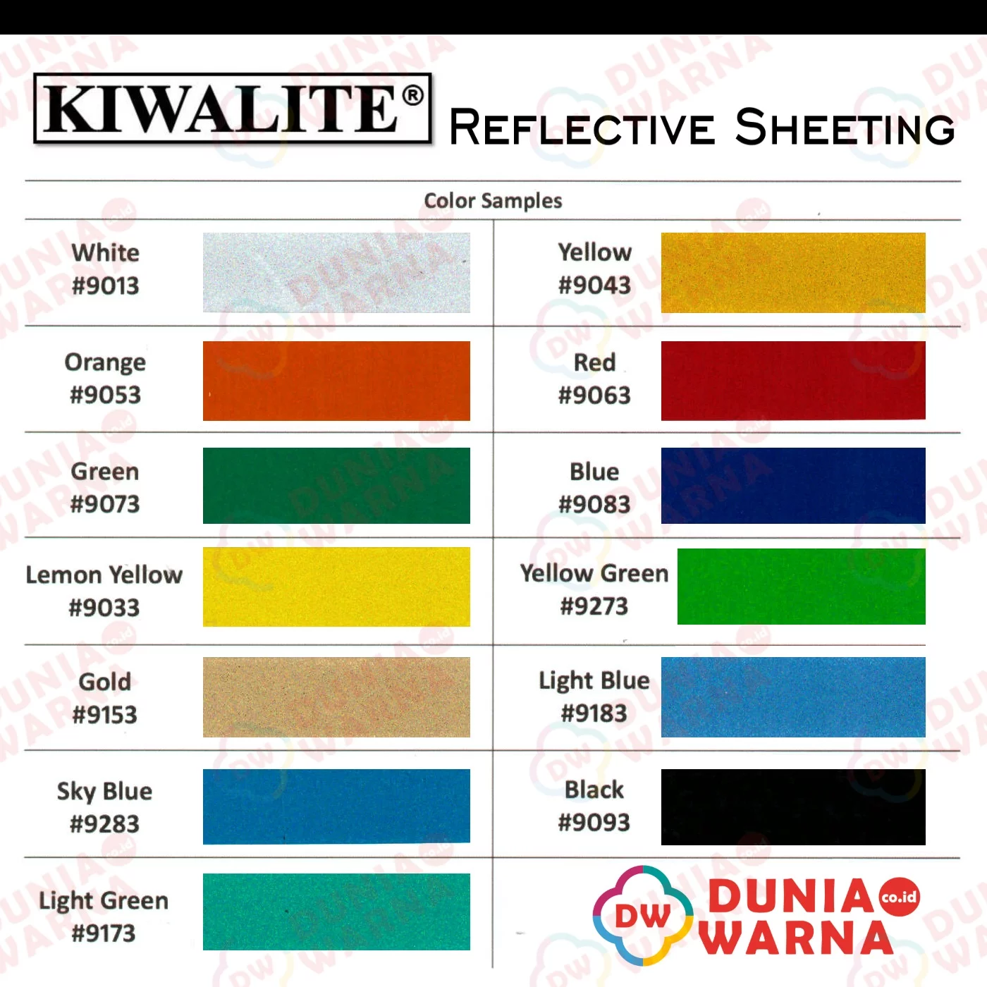 Kiwalite 9000 Safety Grade Scotchlite Dunia Warna Sticker