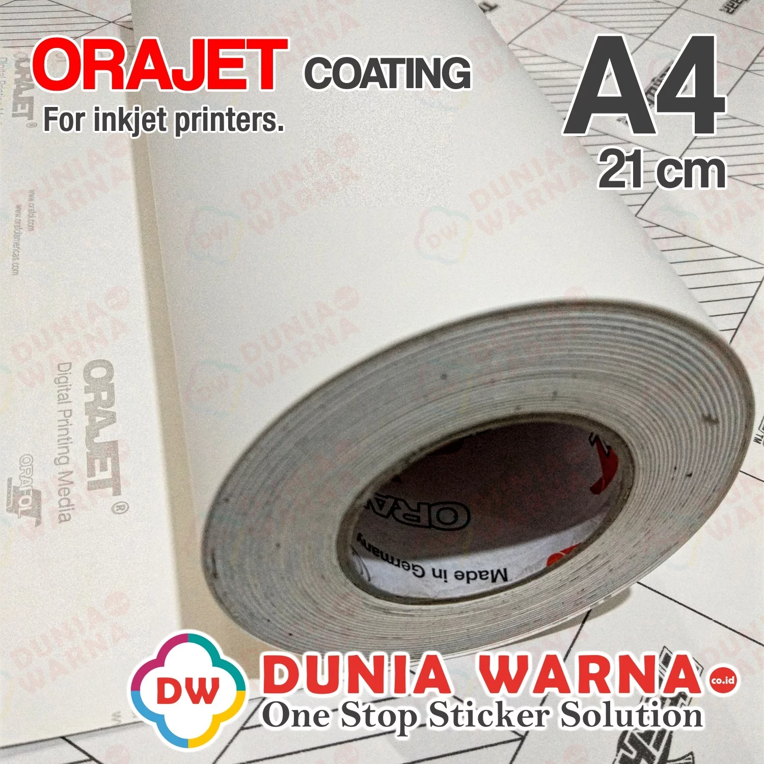 ORAJET Coating Dye Ink Printable Vinyl Sticker A4 Size