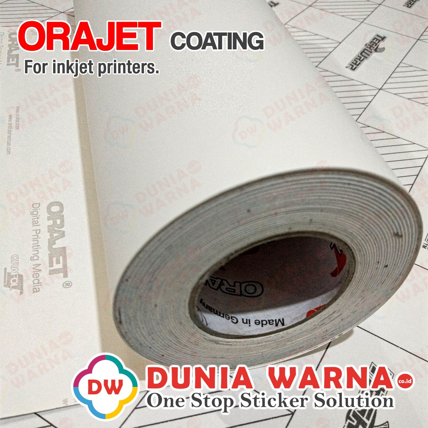 orajet coating dye ink printable vinyl sticker a3 size dunia warna stiker