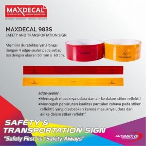MAXDECAL Safety Tape RS983 Logo ECE Syarat KIR Reflektor Alat Pemantul Cahaya Tambahan