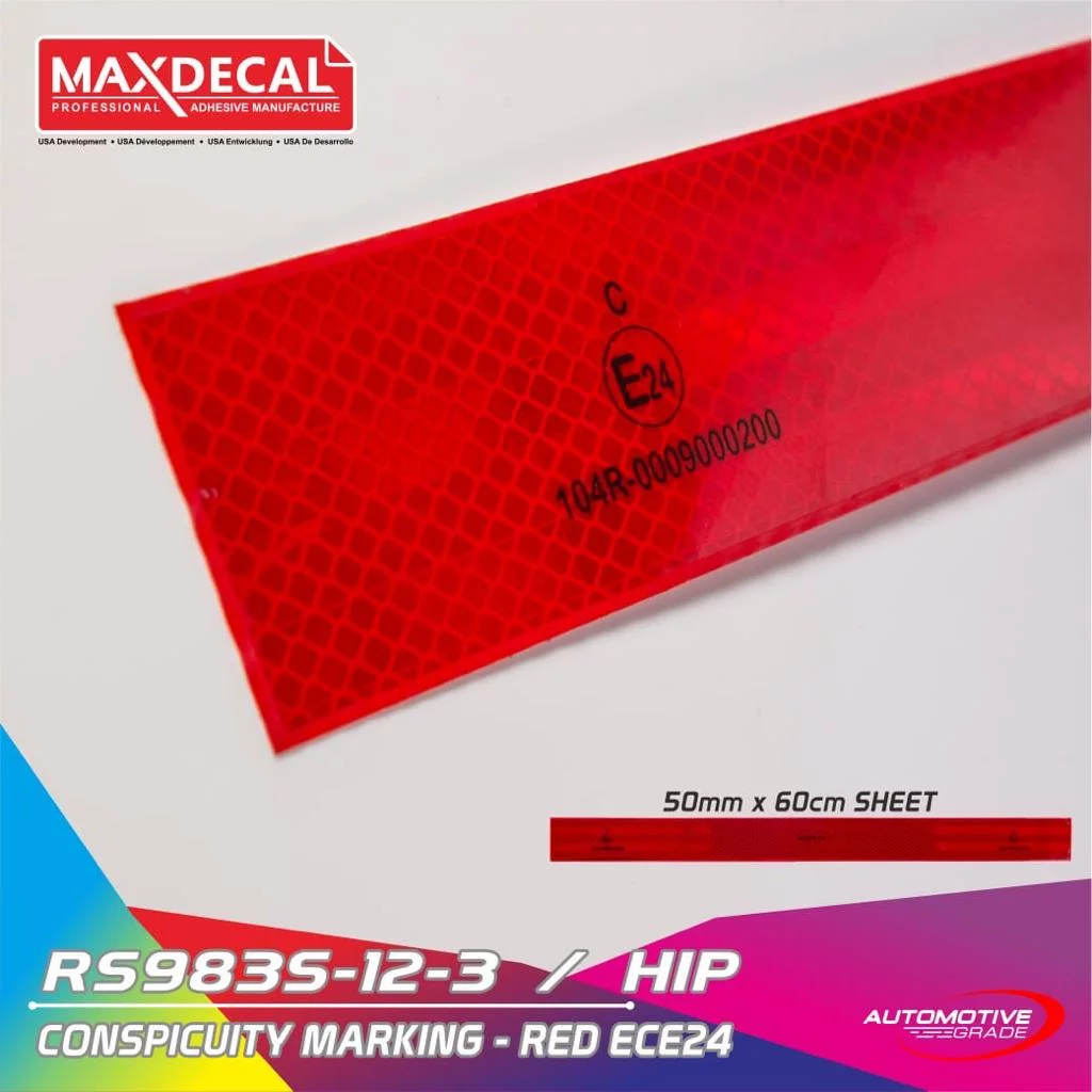 MAXDECAL Safety Tape RS983 Logo ECE Syarat KIR Reflektor Alat Pemantul Cahaya Tambahan - Image 3